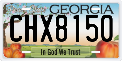 GA license plate CHX8150