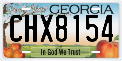GA license plate CHX8154