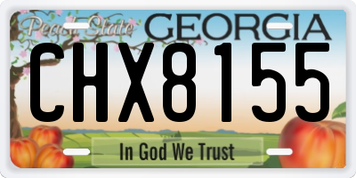 GA license plate CHX8155