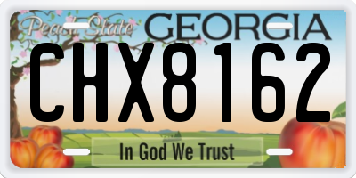 GA license plate CHX8162