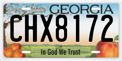 GA license plate CHX8172