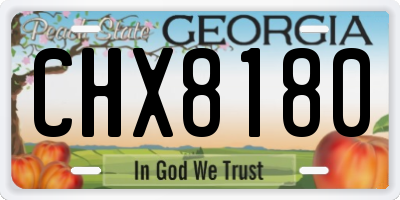 GA license plate CHX8180