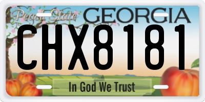 GA license plate CHX8181