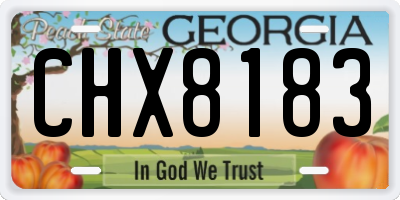 GA license plate CHX8183