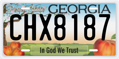 GA license plate CHX8187