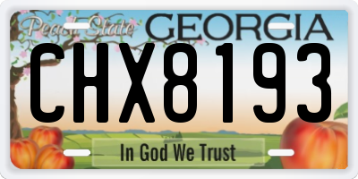 GA license plate CHX8193