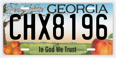 GA license plate CHX8196