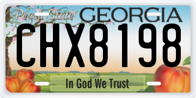 GA license plate CHX8198