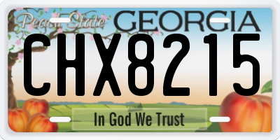 GA license plate CHX8215
