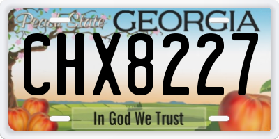 GA license plate CHX8227