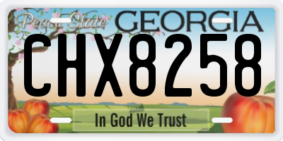 GA license plate CHX8258