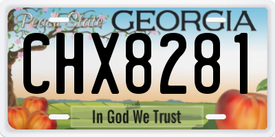 GA license plate CHX8281