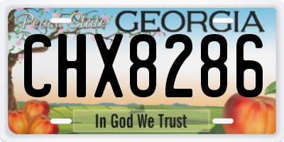 GA license plate CHX8286
