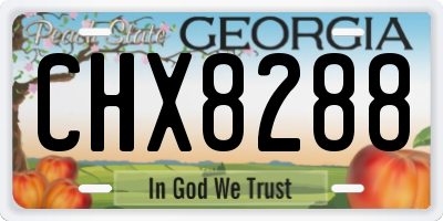 GA license plate CHX8288