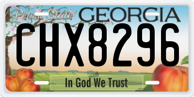 GA license plate CHX8296