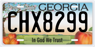 GA license plate CHX8299