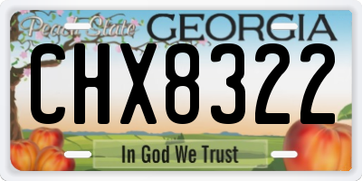 GA license plate CHX8322