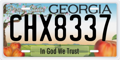 GA license plate CHX8337