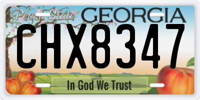 GA license plate CHX8347