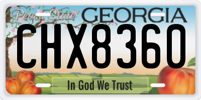GA license plate CHX8360