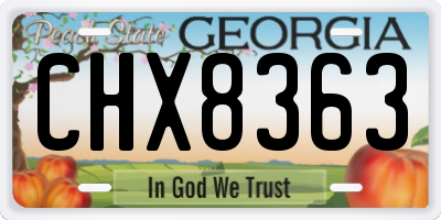 GA license plate CHX8363