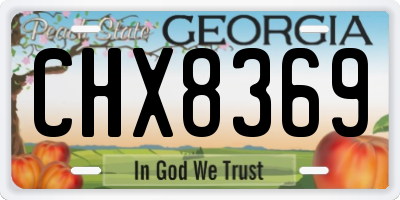 GA license plate CHX8369