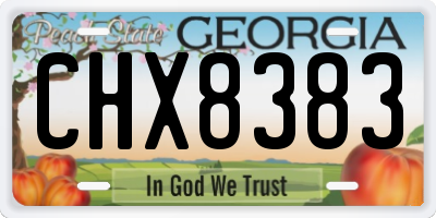 GA license plate CHX8383