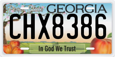 GA license plate CHX8386