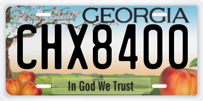 GA license plate CHX8400