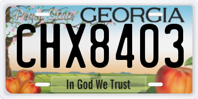 GA license plate CHX8403