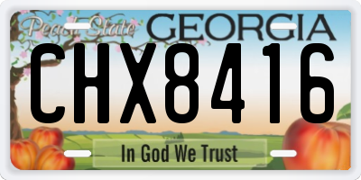 GA license plate CHX8416