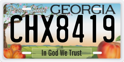 GA license plate CHX8419