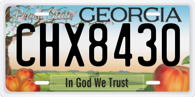 GA license plate CHX8430