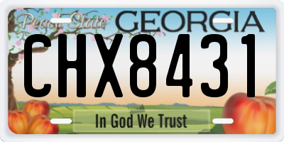 GA license plate CHX8431