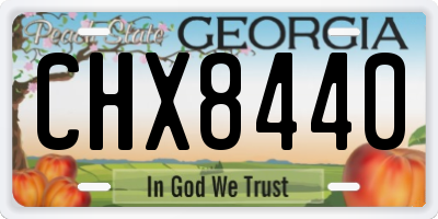 GA license plate CHX8440