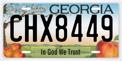 GA license plate CHX8449