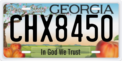 GA license plate CHX8450