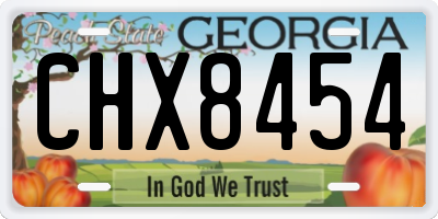 GA license plate CHX8454