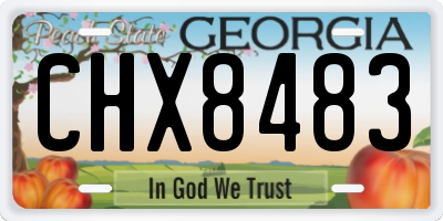GA license plate CHX8483