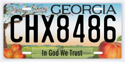 GA license plate CHX8486