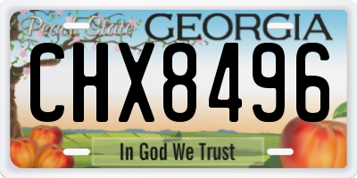 GA license plate CHX8496