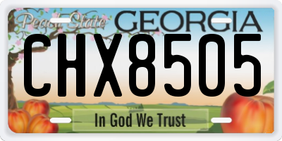 GA license plate CHX8505