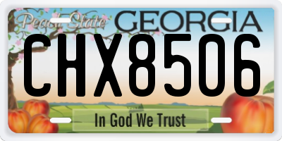 GA license plate CHX8506