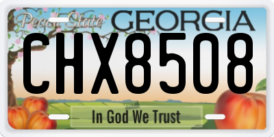 GA license plate CHX8508