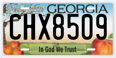 GA license plate CHX8509