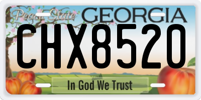 GA license plate CHX8520