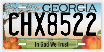 GA license plate CHX8522