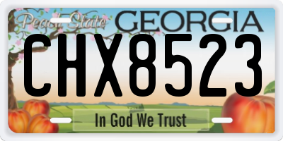 GA license plate CHX8523