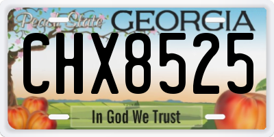 GA license plate CHX8525