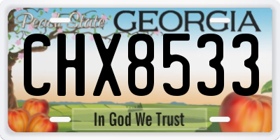 GA license plate CHX8533